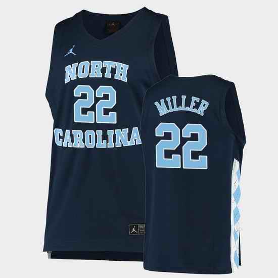 Men North Carolina Tar Heels Walker Miller Alternate Navy College Basketball Jersey